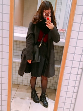 「reca（レカ）のアイテム（チェスターコート）」を使った、Aさん（レディース・149cm）の冬コーディネート
