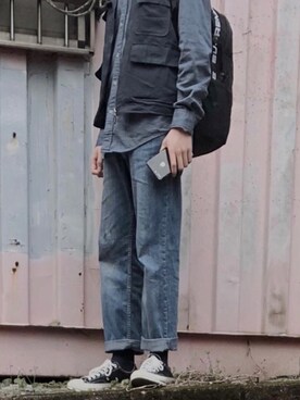 「TOMMY（トミー）のアイテム（パンツ）」を使った、LSSさん（メンズ・173cm）の春コーディネート