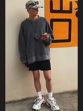 「Balanciagaのアイテム」を使った、katooさん（メンズ・177cm）の春コーディネート