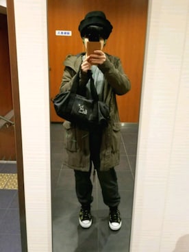 「TOMMY HILFIGER（トミーヒルフィガー）のアイテム（モッズコート）」を使った、いぬさん（レディース・158cm）の冬コーディネート