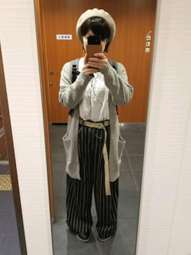「united arrows」｜「アイテム（ハンチング/ベレー帽）」を使った、いぬさん（レディース・158cm）の春コーディネート