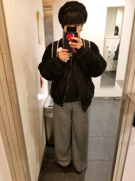 「FRAPBOIS」｜「アイテム（サロペット/オーバーオール）」を使った、いぬさん（レディース・158cm）の冬コーディネート