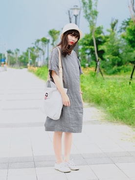 「handmade」｜「アイテム（アナログ腕時計）」を使った、mintcandyさん（レディース・156cm）の夏コーディネート