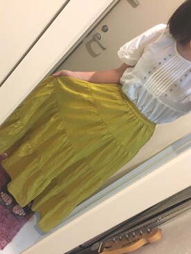 「アイテム（ピアス（片耳用）、グレー系）」を使った、uさん（レディース・150cm）の夏コーディネート