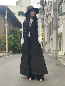 「チチカカ（チチカカ）のアイテム（オールインワン・サロペット）」を使った、ponさん（レディース・154cm）の春コーディネート