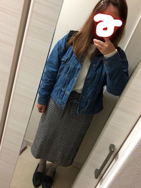「SEVENDAYS=SUNDAY（セブンデイズサンデイ）のアイテム（デニムジャケット）」を使った、omiさん（レディース・154cm）の秋コーディネート