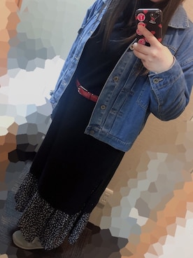 「SEVENDAYS=SUNDAY（セブンデイズサンデイ）のアイテム（デニムジャケット）」を使った、omiさん（レディース・154cm）の春コーディネート