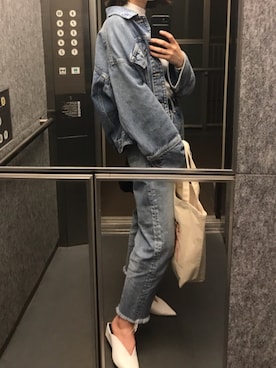 BLACK BY MOUSSYのデニムジャケットを使った人気ファッション