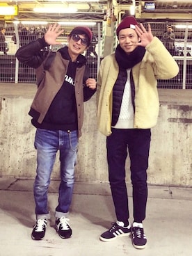 「アイテム（ダウンベスト）」を使った、naoyaさん（メンズ・173cm）の冬コーディネート