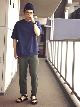 「カーキパンツ」｜naoyaさん（メンズ・173cm）の夏コーディネート