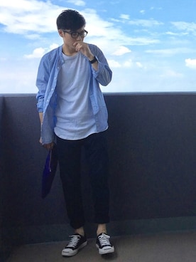 「CONVERSE（コンバース）のCONVERSE コンバース ジャック パーセル / JACK PURCEL（スニーカー）」を使った、naoyaさん（メンズ・173cm）の夏コーディネート
