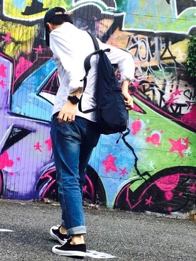 「Waste(twice)（ウェストトゥワイス）のアイテム（バッグ）」を使った、naoyaさん（メンズ・173cm）の夏コーディネート