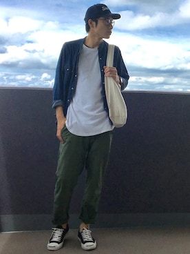 「CONVERSE（コンバース）のCONVERSE コンバース ジャック パーセル / JACK PURCEL（スニーカー）」を使った、naoyaさん（メンズ・173cm）の夏コーディネート
