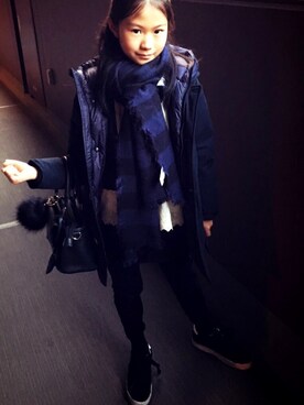 「WOOLRICH（ウールリッチ）のアイテム（ジャケット/アウター）」を使った、チャリさん（キッズ・130cm）の冬コーディネート