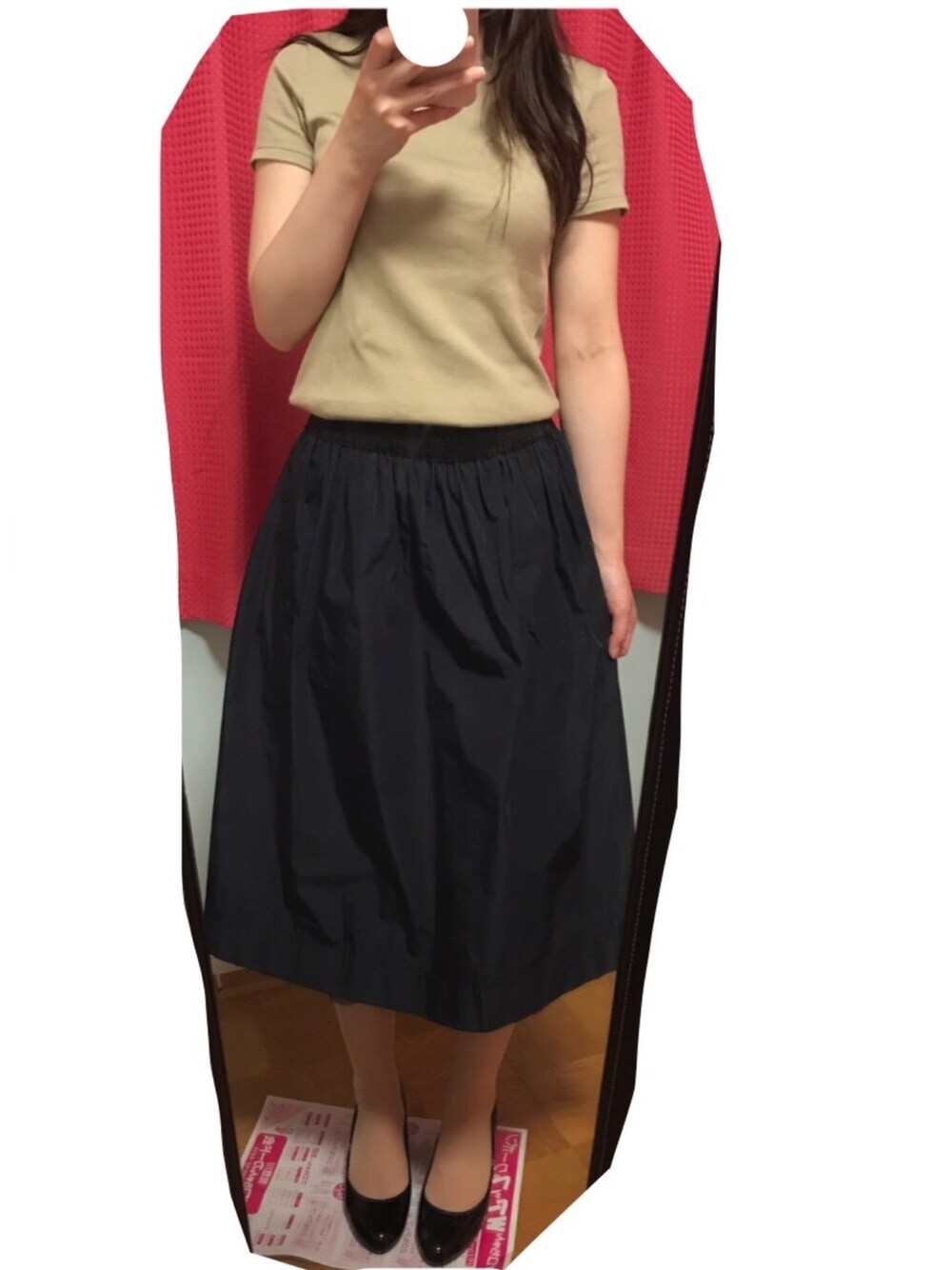 「リブクルーネックt」｜「NOLLEY’Sのアイテム（スカート、ブルー系）」を使った、sssさん（レディース・151cm）の夏コーディネートの1枚目の写真