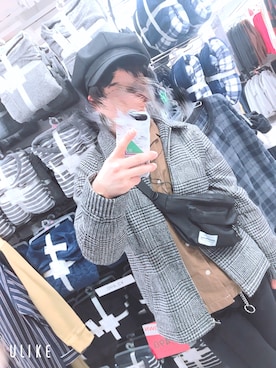 「SPINNS（スピンズ）のアイテム（ハンチング/ベレー帽）」を使った、tomoさん（メンズ・170cm）の冬コーディネート