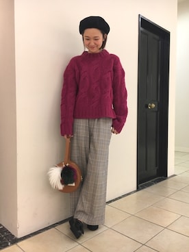 「LINCE（リンス）のアイテム」を使った、nano・universe 難波 STAFFさん（レディース・165cm）の秋コーディネート