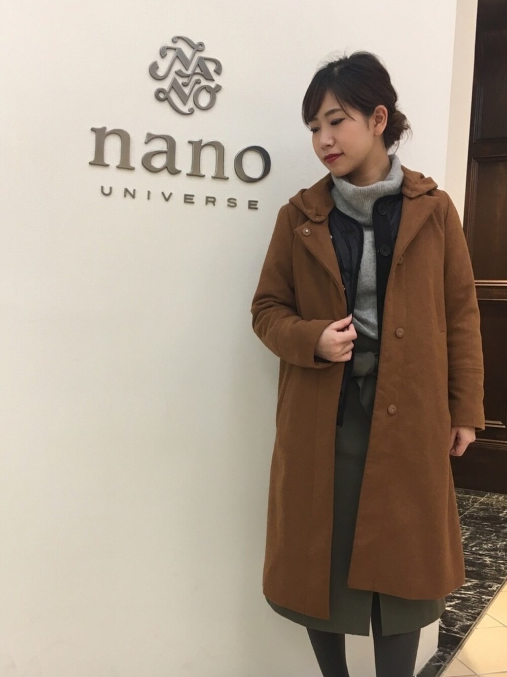 NANO universe（ナノユニバース）の「W発熱中綿インナー付フード  