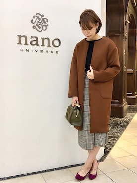 「アイテム（スカート、その他）」を使った、nano・universe 難波 STAFFさん（レディース・160cm）の秋コーディネート