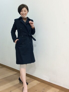 「UNIQLOコーデ」｜「アイテム（トレンチコート）」を使った、てらりんさん（レディース・155cm）の春コーディネート