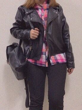 「5（ファイブ）のアイテム（その他アウター）」を使った、sandy chenさん（レディース・146cm）の春コーディネート