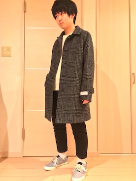 「くつした」｜「アイテム（モカシン/デッキシューズ）」を使った、tk-kmyさん（メンズ・165cm）の冬コーディネート