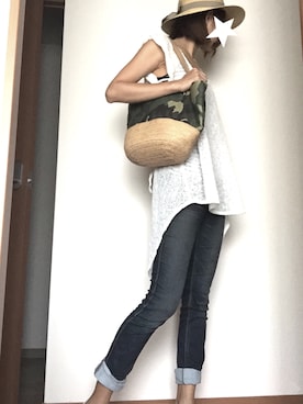 「SEVENDAYS=SUNDAY（セブンデイズサンデイ）のアイテム（ハンドバッグ）」を使った、myさん（レディース・170cm）の夏コーディネート