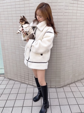 「EGOIST（エゴイスト）のアイテム（ジャケット/アウター）」を使った、あうにちゃんさん（レディース・153cm）の冬コーディネート