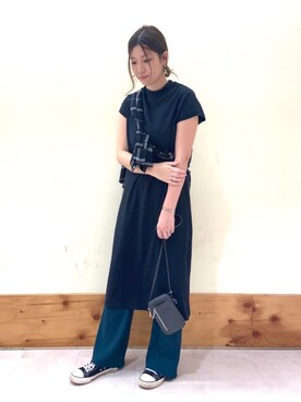 「USAコットン」｜「アイテム（ワンピース/ドレス）」を使った、coen はちこさん（レディース・167cm）の春コーディネート