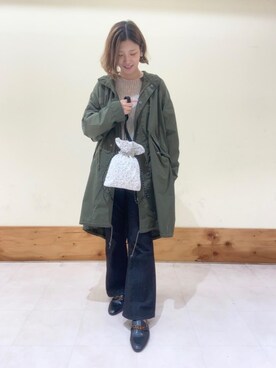 「でにむ」｜「アイテム（モッズコート）」を使った、coen はちこさん（レディース・167cm）の秋コーディネート
