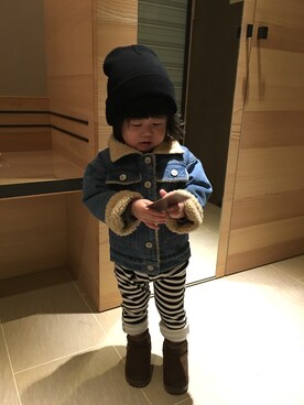 「no brand（ノーブランド）のアイテム（フォーマルスーツ/小物）」を使った、咪丸sisterさん（キッズ・80cm）の冬コーディネート