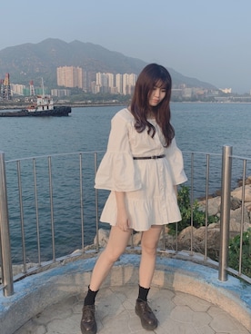 「JEANASIS（ジーナシス）のアイテム（チュニック）」を使った、ササ♡さん（レディース・153cm）の春コーディネート