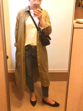 バレエシューズを使った カーキワンピース の人気ファッションコーディネート Wear