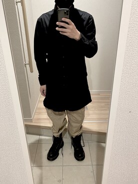 「RANDOM IDENTITIES（ランダムアイデンティティーズ）のアイテム（パンツ）」を使った、0hiさん（メンズ・168cm）の冬コーディネート