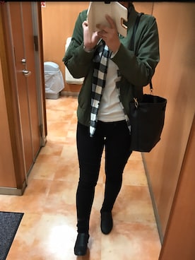 「GRL（グレイル）のアイテム（ブーティ）」を使った、mさん（レディース・160cm）の冬コーディネート