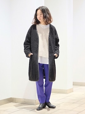 「SHIPS（シップス）のアイテム（アクセサリー）」を使った、豊川さん（レディース・155cm）の冬コーディネート