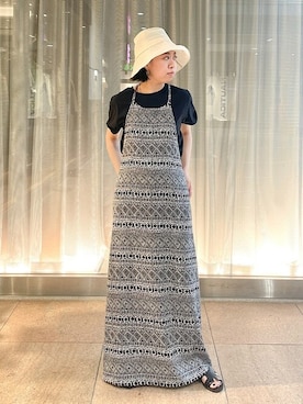 「SHIPS（シップス）のアイテム（帽子）」を使った、豊川さん（レディース・155cm）の春コーディネート