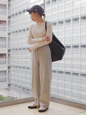 「SHIPS（シップス）のアイテム（ローファー）」を使った、豊川さん（レディース・155cm）の秋コーディネート