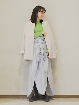 「SHIPS（シップス）のアイテム（アクセサリー）」を使った、豊川さん（レディース・155cm）の冬コーディネート