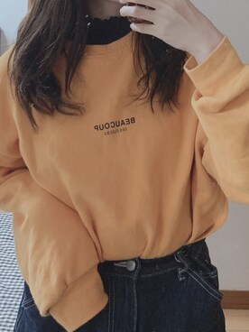 「8seconds（エイトセカンズ）のアイテム（トップス）」を使った、そひょんさん（レディース・156cm）の秋コーディネート