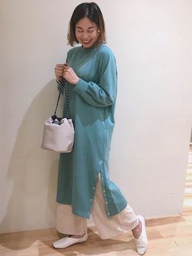 「Samansa Mos2 blue（サマンサモスモスブルー）のアイテム（ローファー）」を使った、reiko✌︎さん（レディース・158cm）の冬コーディネート