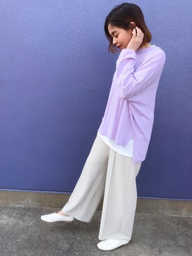「Samansa Mos2 blue（サマンサモスモスブルー）のアイテム（ローファー）」を使った、reiko✌︎さん（レディース・158cm）の冬コーディネート