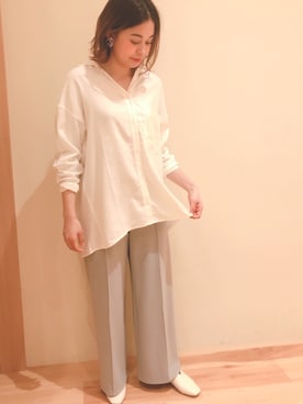 「Samansa Mos2 blue（サマンサモスモスブルー）のアイテム（ローファー）」を使った、reiko✌︎さん（レディース・158cm）の春コーディネート
