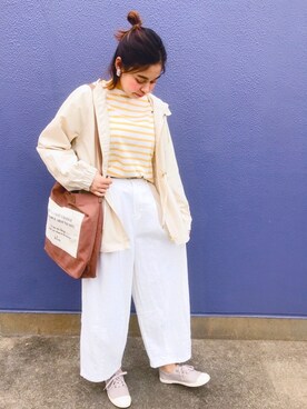 「Samansa Mos2 blue（サマンサモスモスブルー）のアイテム（マウンテンパーカー）」を使った、reiko✌︎さん（レディース・158cm）の春コーディネート