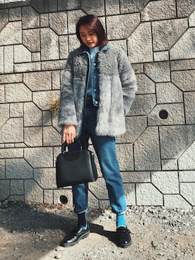 「H&M（エイチ・アンド・エム）のアイテム（ニット/セーター）」を使った、しゅなたんさん（レディース・168cm）の冬コーディネート