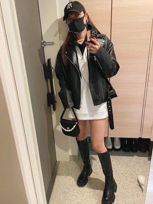 Fano Studios】Oversized PU leather riders jacket FQ20W041