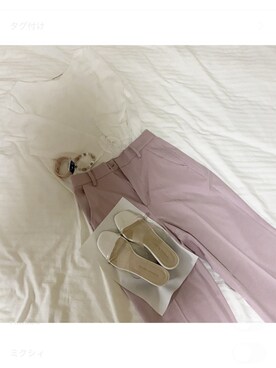 「GRL（グレイル）のアイテム（パンツ、ピンク系）」を使った、めさん（レディース・158cm）の夏コーディネート