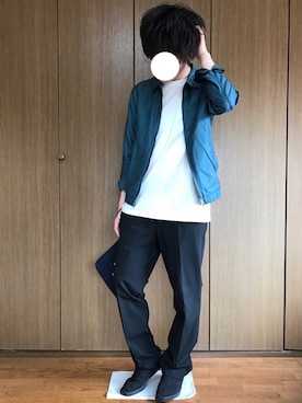 「Doシンプル部」｜「アイテム（スラックス）」を使った、たくろさん（メンズ・170cm）の春コーディネート