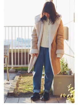 「アイテム（ムートンコート）」を使った、sayo  さん（レディース・153cm・10代）の冬コーディネート