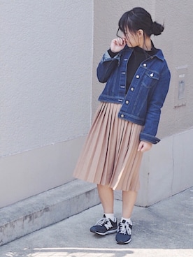 「アイテム（アナログ腕時計、ブラック系）」を使った、sayo  さん（レディース・153cm）の春コーディネート